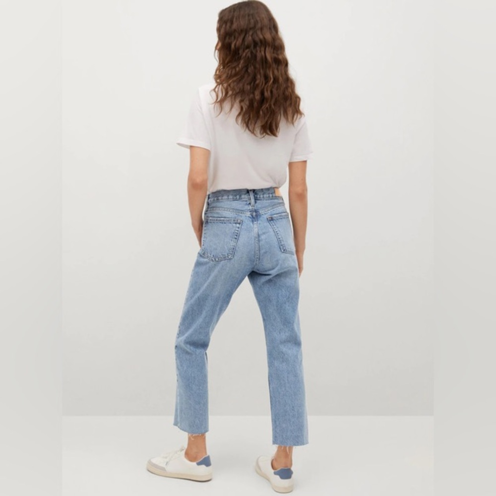 MANGO MNG • Havana High Waisted Mid Cropped Straight Jeans - Picture 9 of 9
